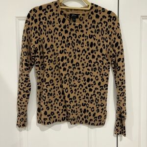 J. Crew 100% Cashmere Leopard Sweater